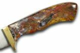 Knife with Colorful Agate and Jasper Inlays #370841-2